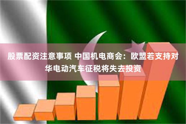 股票配资注意事项 中国机电商会：欧盟若支持对华电动汽车征税将失去投资