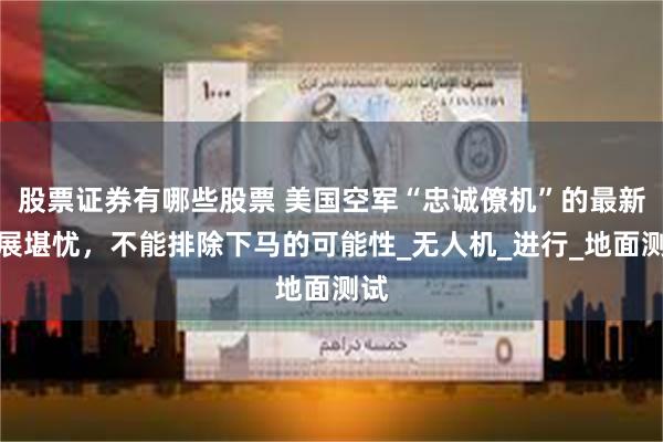 股票证券有哪些股票 美国空军“忠诚僚机”的最新进展堪忧，不能