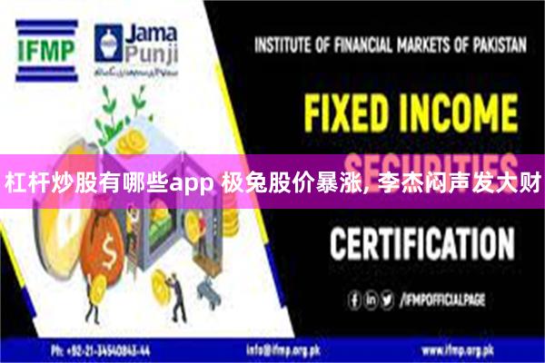 杠杆炒股有哪些app 极兔股价暴涨, 李杰闷声发大财