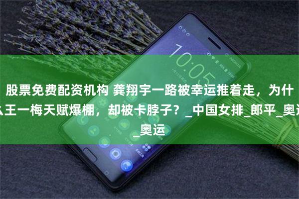 股票免费配资机构 龚翔宇一路被幸运推着走，为什么王一梅天赋爆